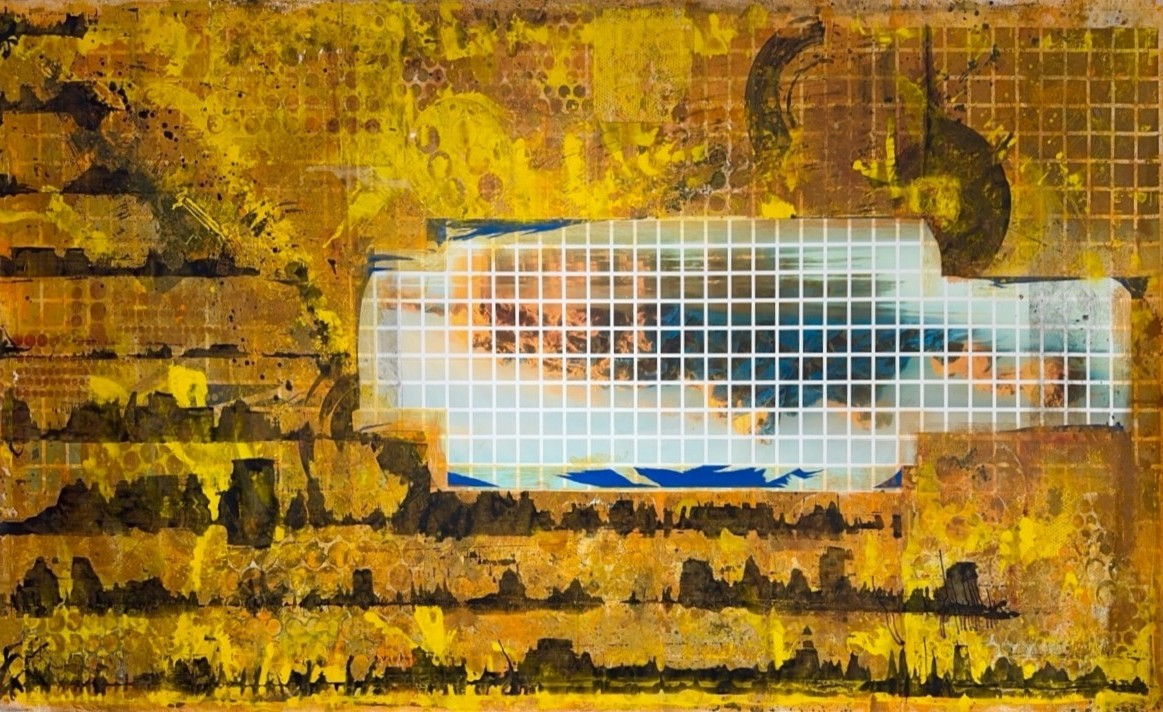 Urban Oracle Panel - Mixed media on canvas by Eder Cetina, 2025, modern abstract artwork blending hip-hop culture with ancient symbolism